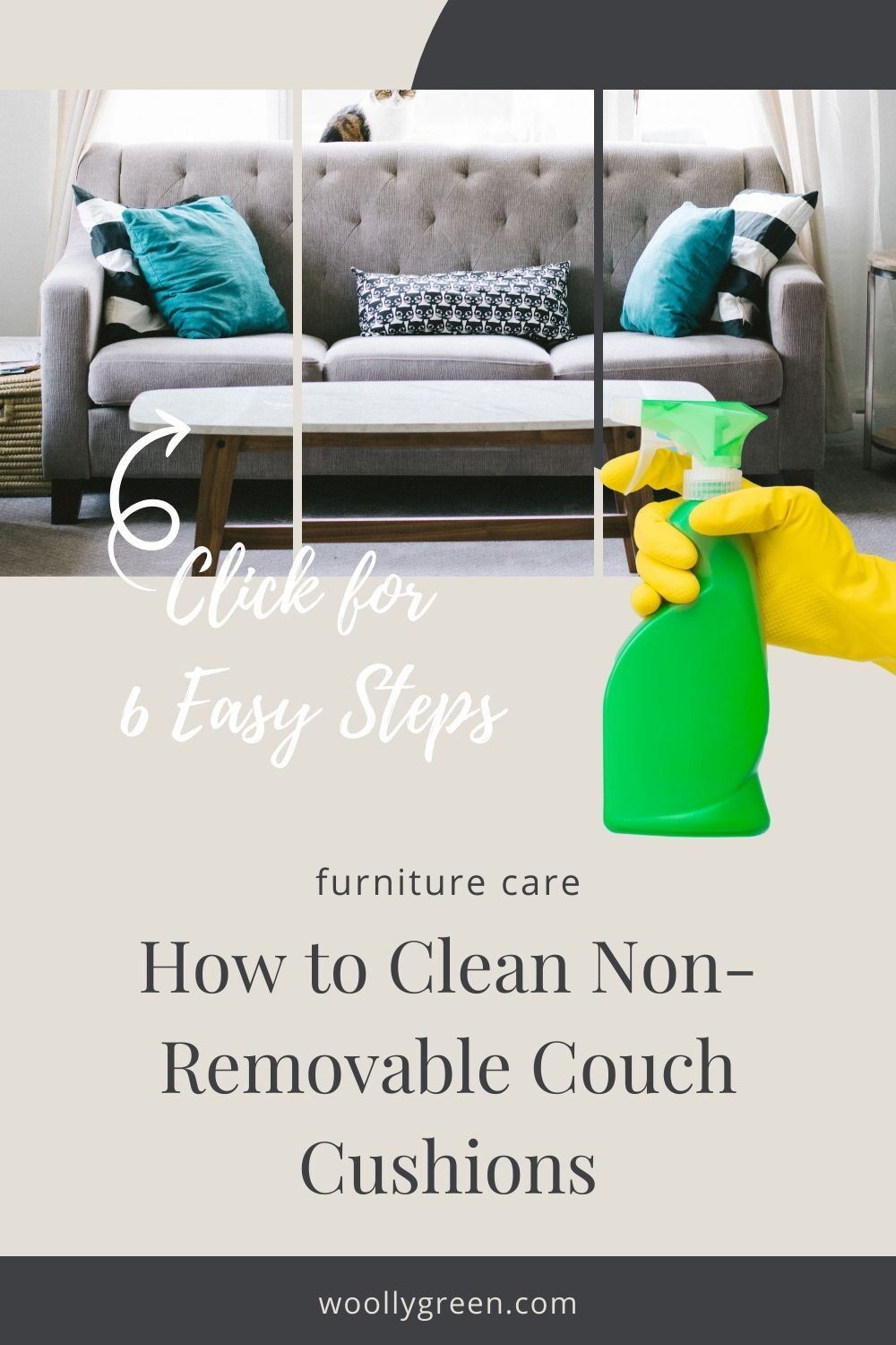 How To Clean Non-Removable Couch Cushions | WoollyGreen